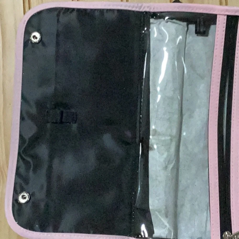 Lancôme Pink & Black Zippered Travel Makeup‎ Cosmetic Case Bag NWT